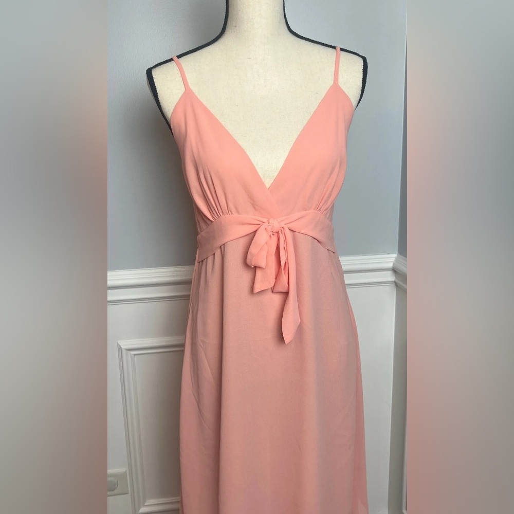Glam & Fame Pink Midi Slip Dress Size M Lined
